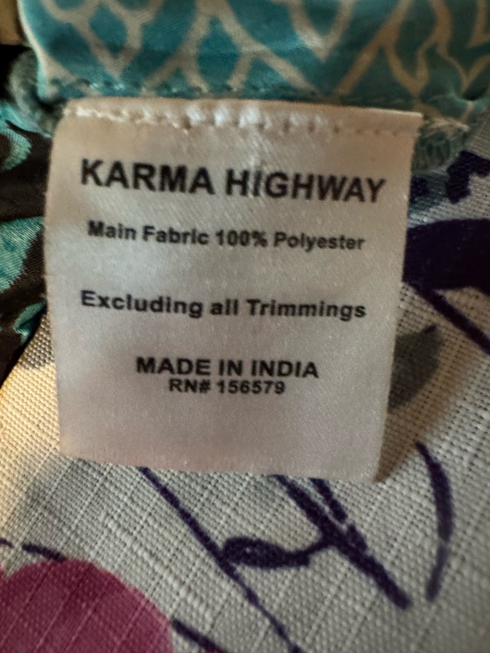 Karma Highway Tie Front Bell Sleeve Boho Crop Top One Size Festival Hippie Gypsy - Picture 10 of 11